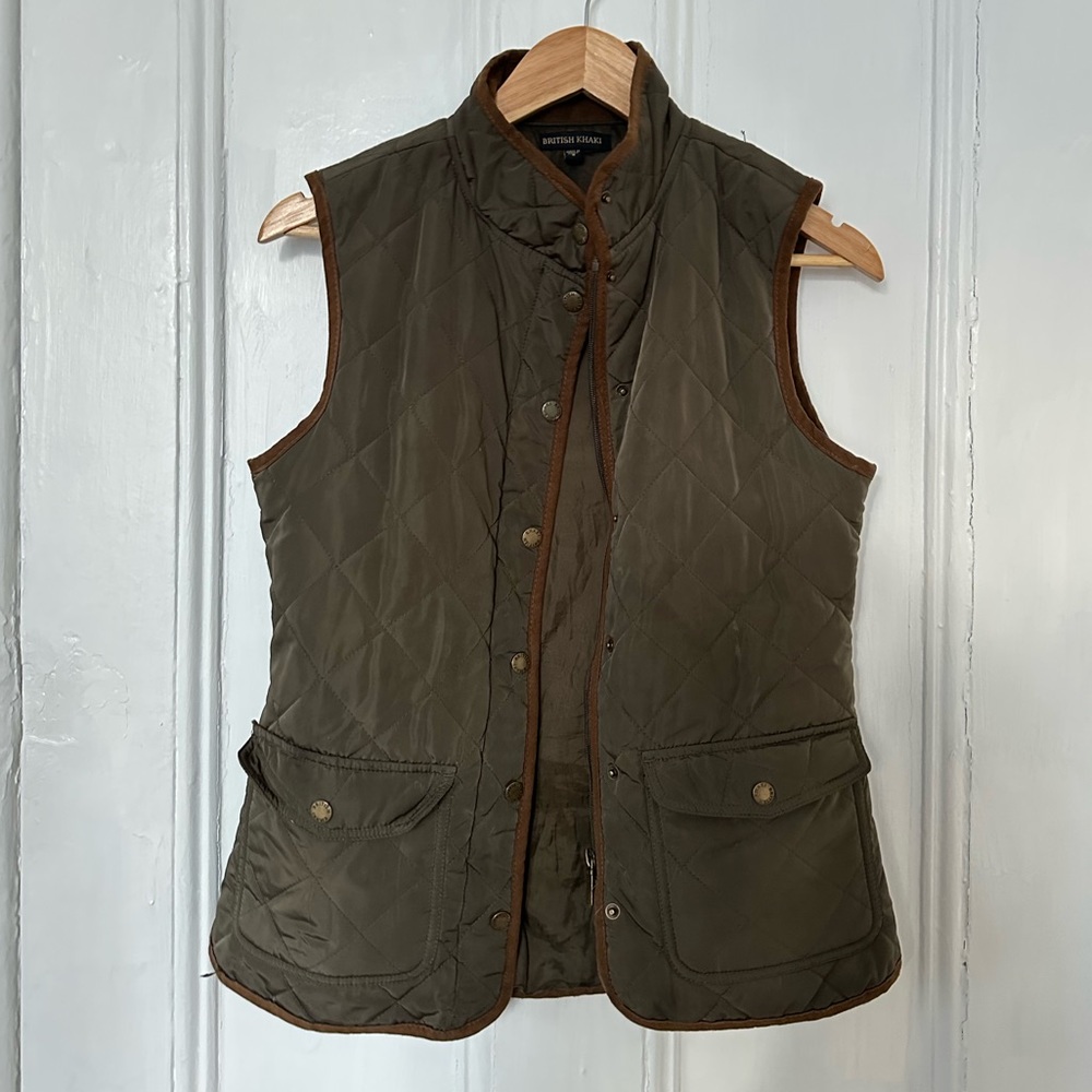 British Khaki Quilted Vest